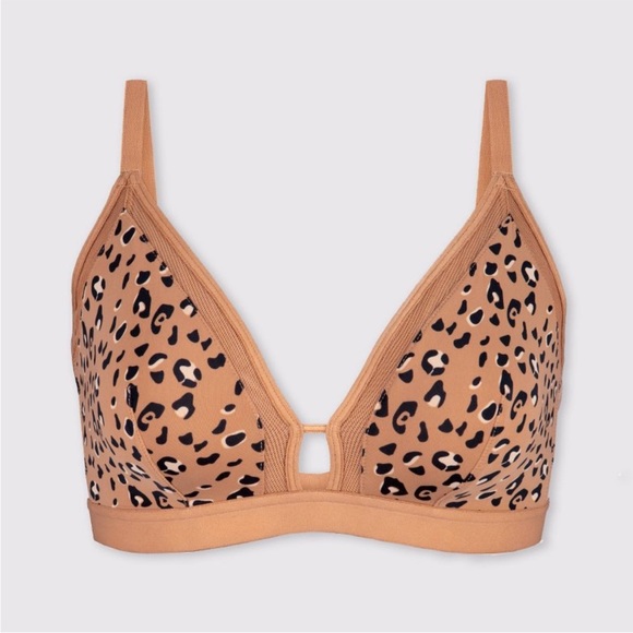 NWT LIVELY Women's Leopard Print Busty Mesh Trim Bralette - Picture 4 of 7